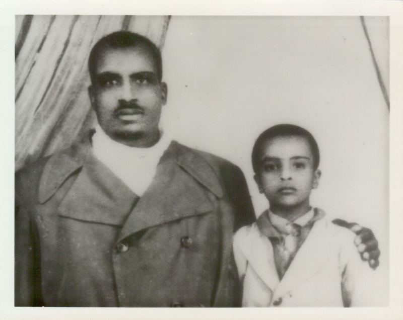 Amha's father Wolde with young Amha, circa 1960