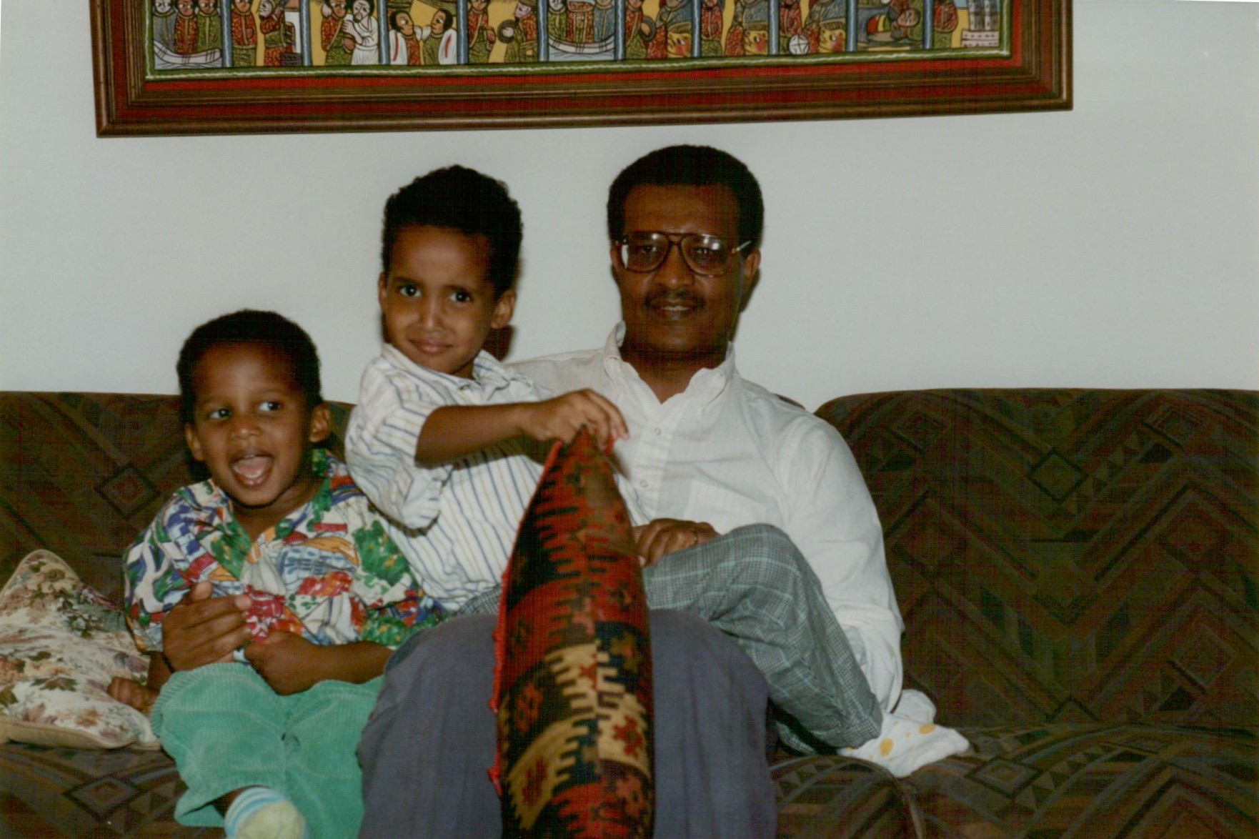 Amha and his sons in DC, 1990s